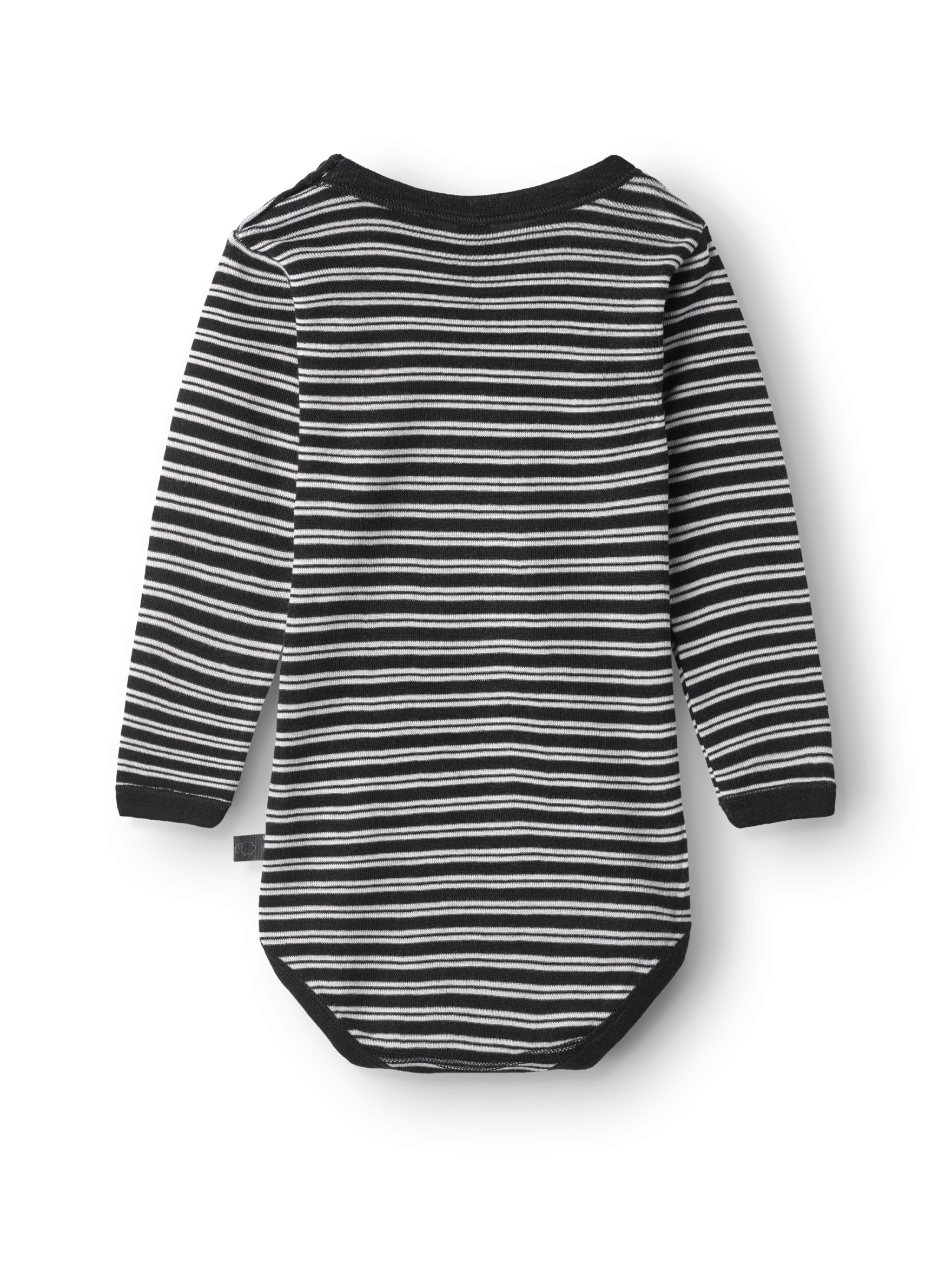 Body med lange ærmer i merinould/silke til baby