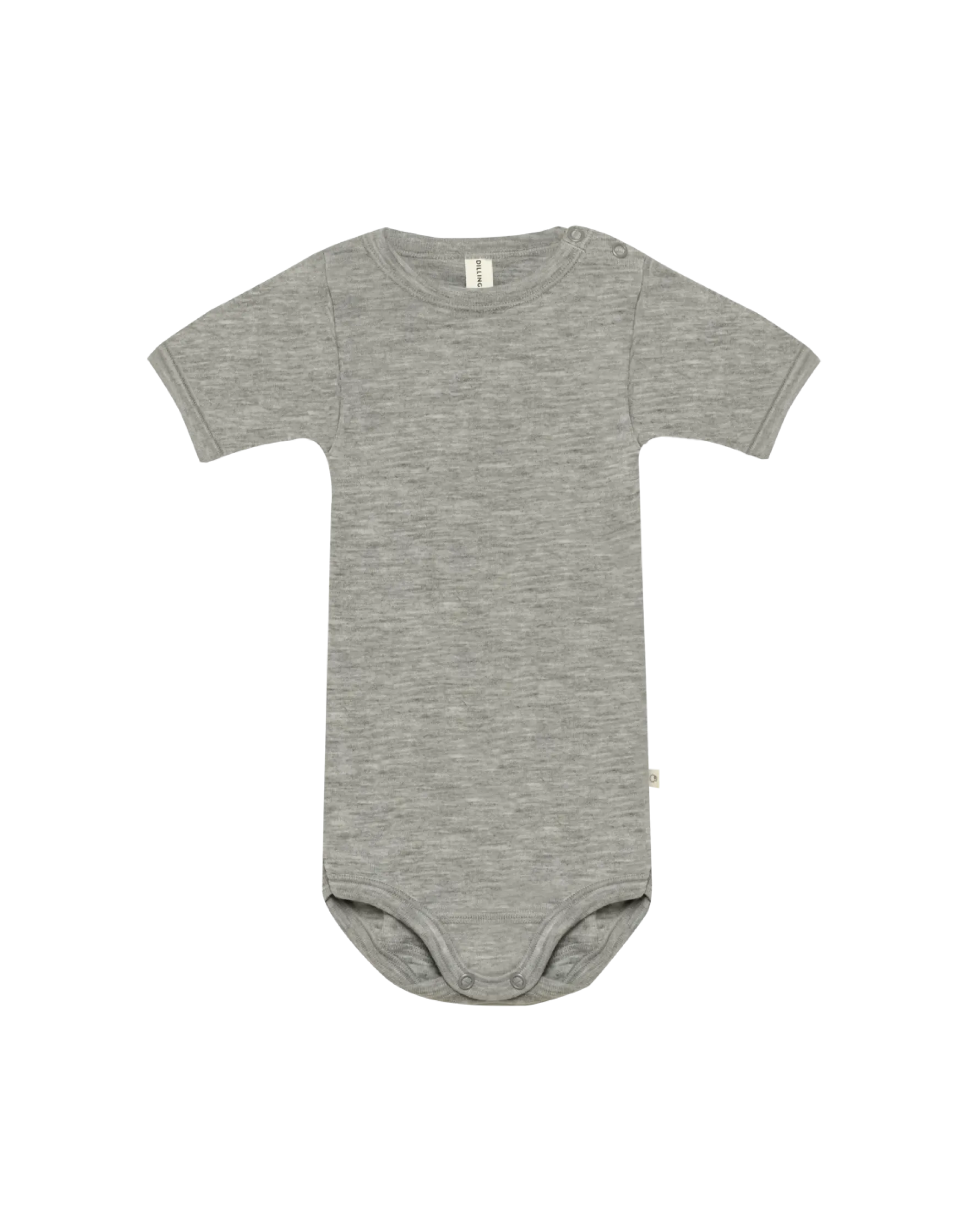 Body m/ korte ærmer i merinould/silke til baby