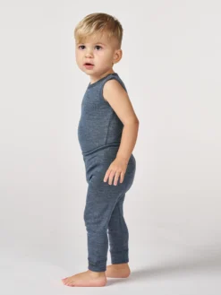 Body uden ærmer i merinould/silke til baby