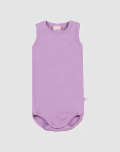 Body uden ærmer i merinould til baby