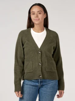 Boxy cardigan i lammeuld til kvinder