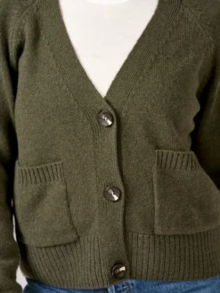 Boxy cardigan i lammeuld til kvinder