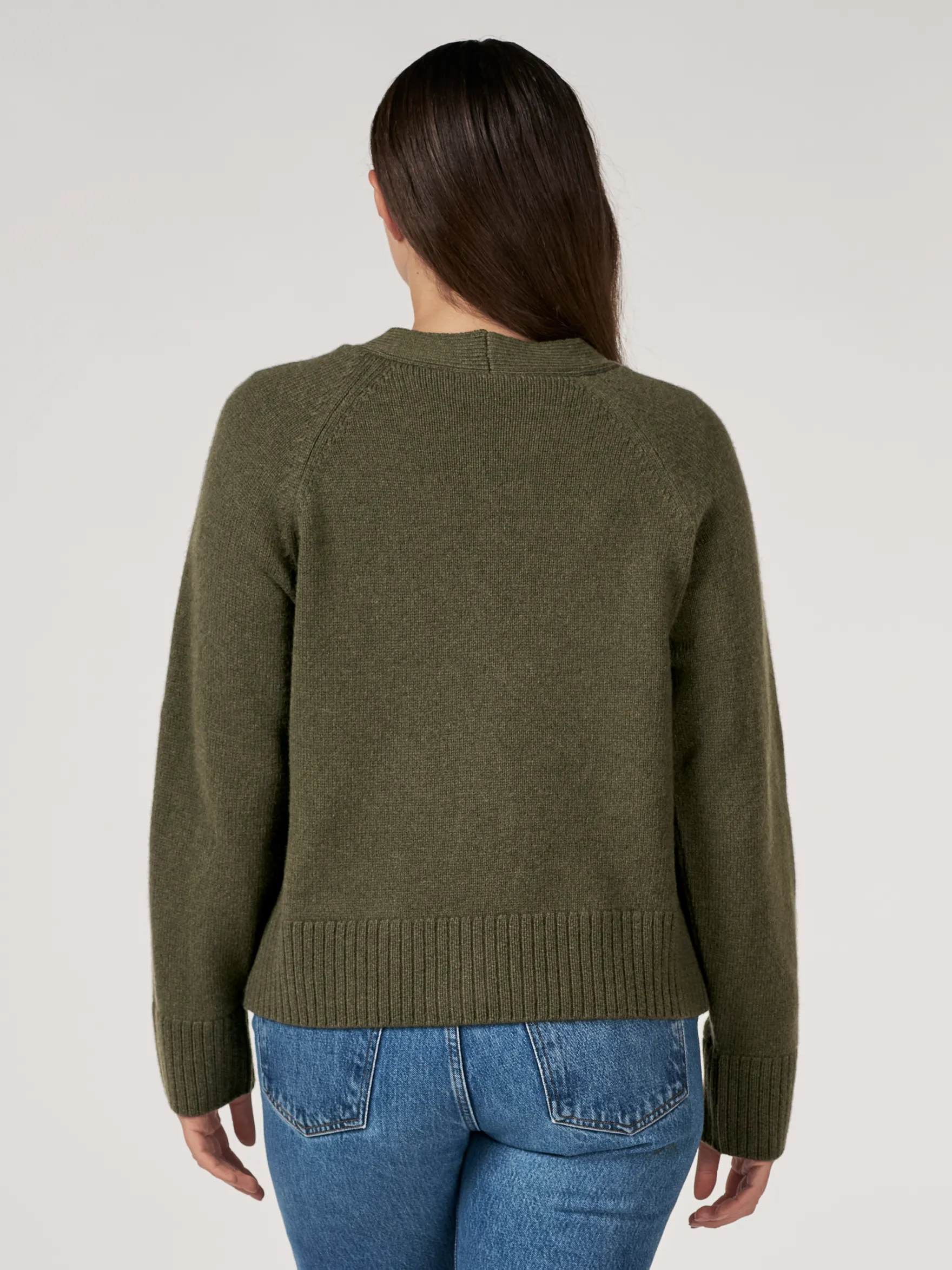 Boxy cardigan i lammeuld til kvinder