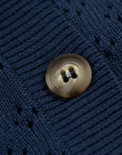 Cardigan i bomuldsstrik med hulmønster til børn