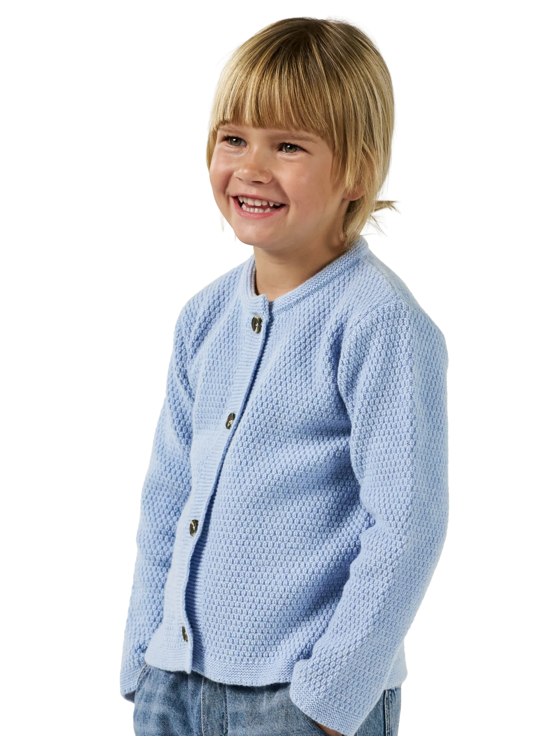 Cardigan i lammeuld til børn