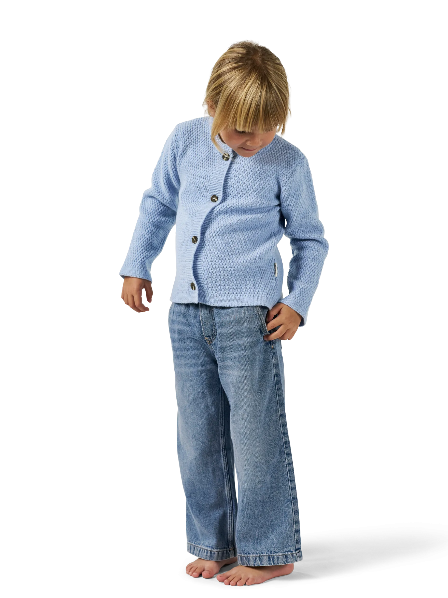 Cardigan i lammeuld til børn