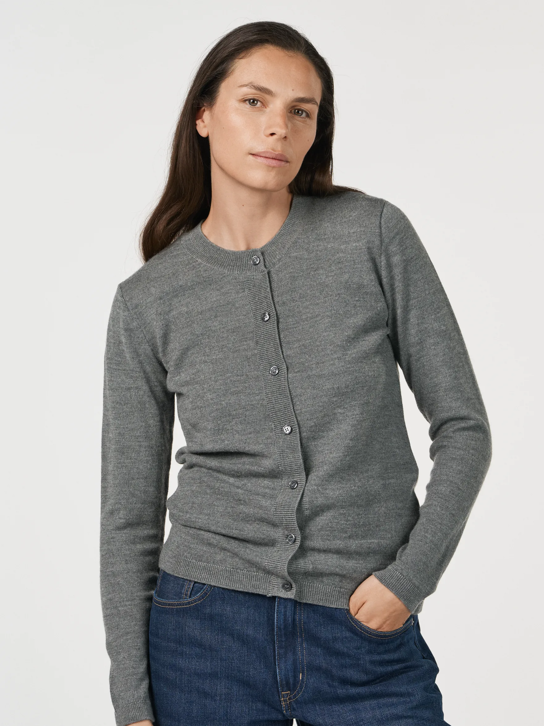 Cardigan i merinould til kvinder