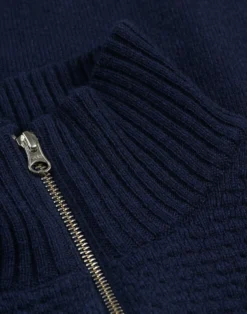 Cardigan med lynlås i lammeuld til mænd