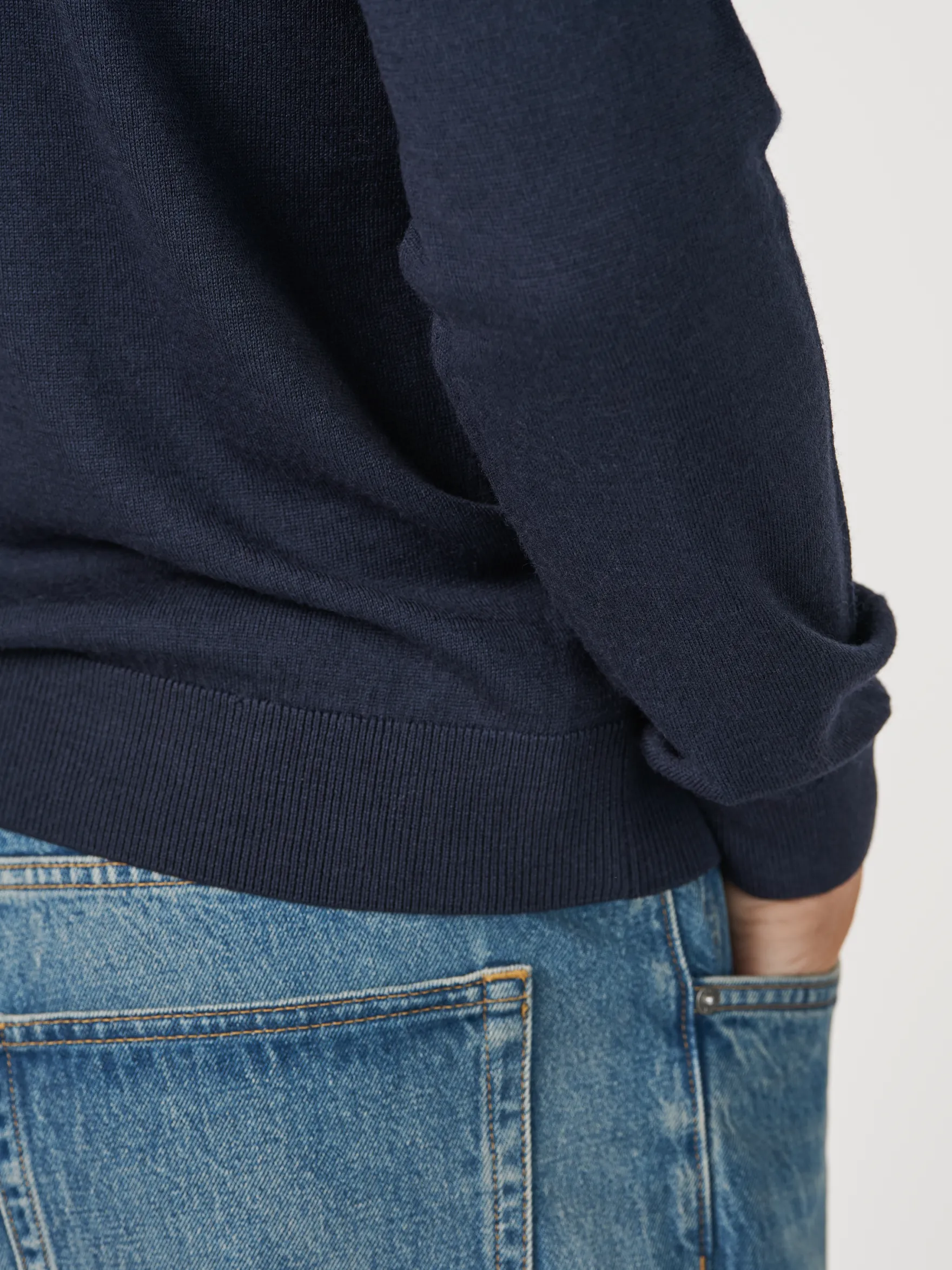 Crew neck i merinould til mænd