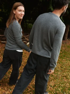 Crew neck i merinould til mænd