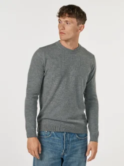 Crew neck i merinould til mænd