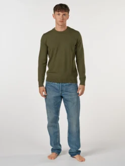 Crew neck i merinould til mænd