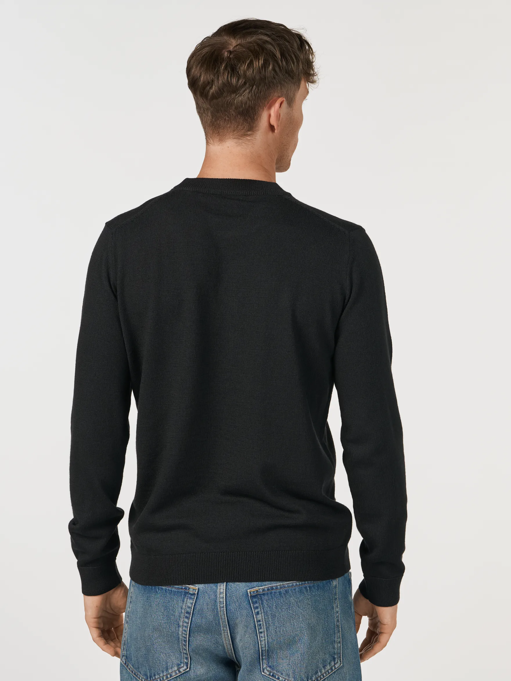 Crew neck i merinould til mænd