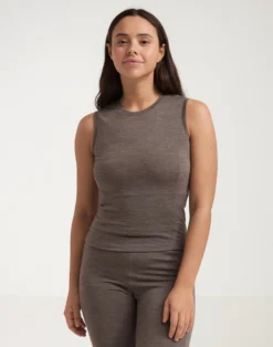 Cropped tanktop i merinould til kvinder