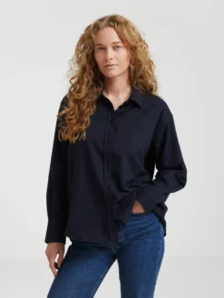 Flannelskjorte i bomuld/uld til kvinder
