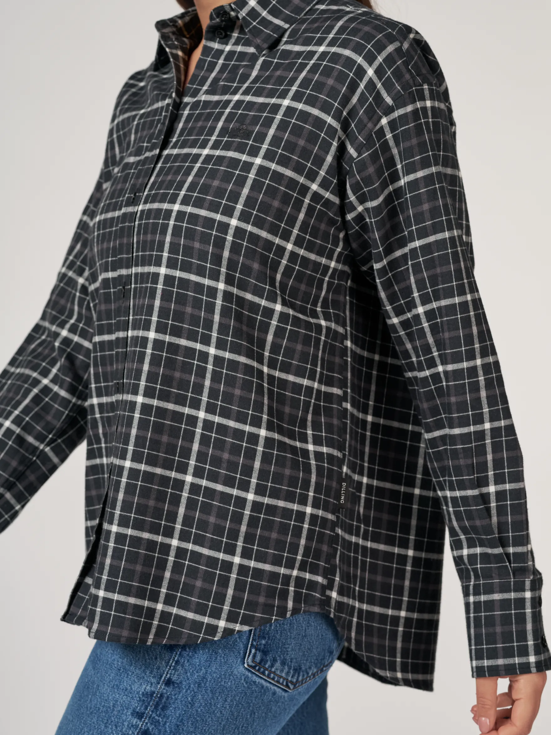 Flannelskjorte i bomuld/uld til kvinder