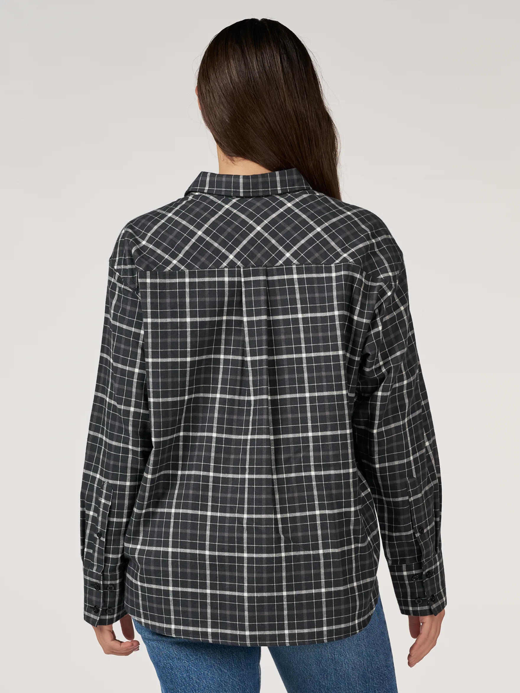 Flannelskjorte i bomuld/uld til kvinder