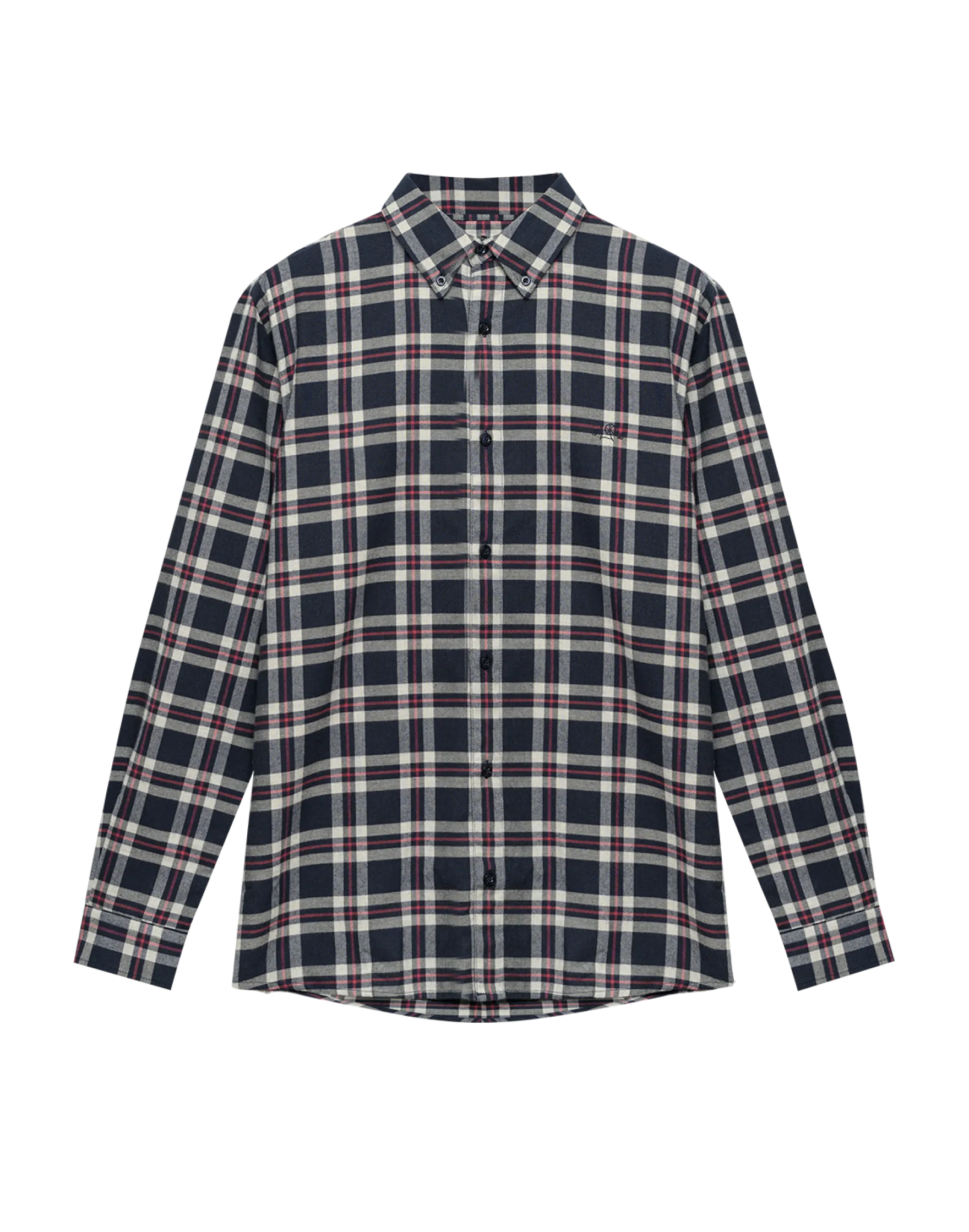 Flannelskjorte i bomuld/uld til mænd