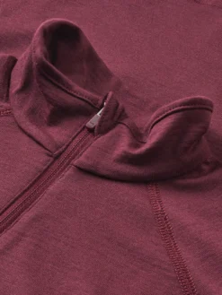 Half-zip bluse i merinould til børn