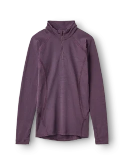Half-zip bluse i merinould til børn