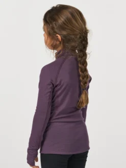 Half-zip bluse i merinould til børn
