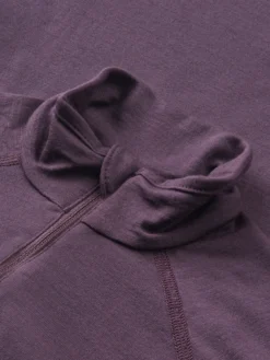 Half-zip bluse i merinould til børn