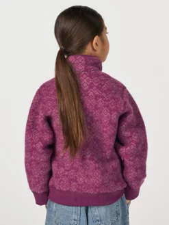 Half-zip jakke i merinouldfleece til børn
