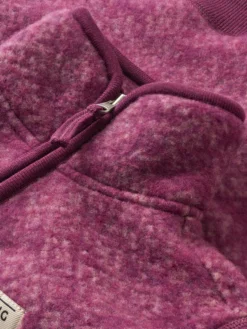 Half-zip jakke i merinouldfleece til børn
