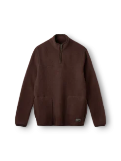 Half-zip jakke i merinouldfleece til mænd