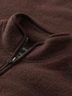 Half-zip jakke i merinouldfleece til mænd