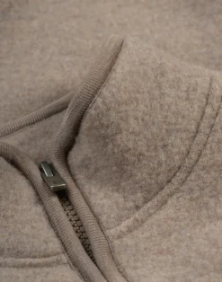 Half-zip jakke i merinouldfleece til mænd