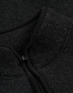 Half-zip jakke i merinouldfleece til mænd