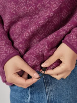 Half-zip-jakke i merinouldfleece til kvinder