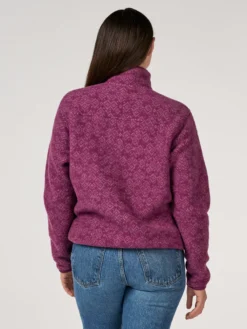 Half-zip-jakke i merinouldfleece til kvinder