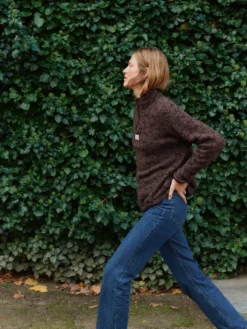 Half-zip-jakke i merinouldfleece til kvinder