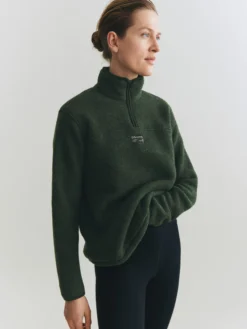 Half-zip-jakke i merinouldfleece til kvinder