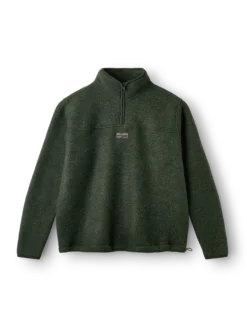 Half-zip-jakke i merinouldfleece til kvinder