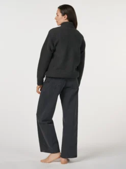Half-zip-jakke i merinouldfleece til kvinder