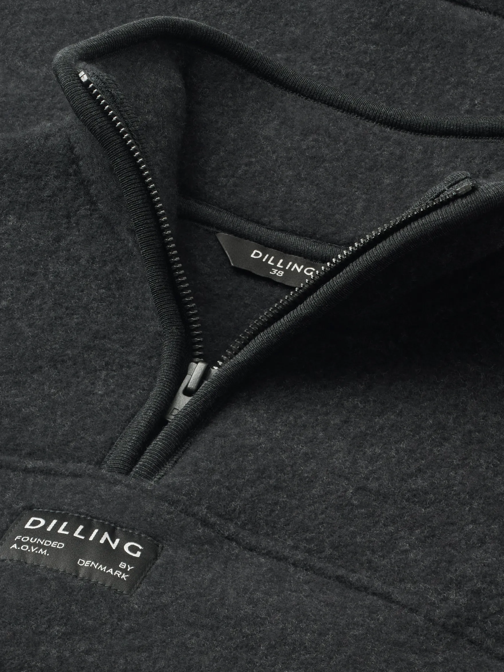 Half-zip-jakke i merinouldfleece til kvinder