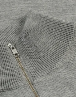 Half-zip trøje i merinould til mænd