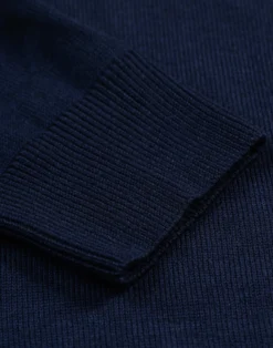 Half-zip trøje i merinould til mænd