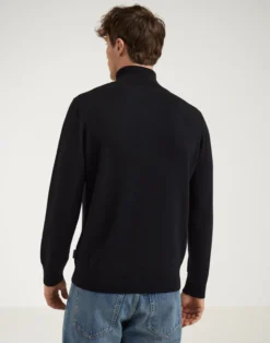 Half-zip trøje i merinould til mænd
