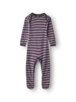 Heldragt m/ fødder i merinould til baby