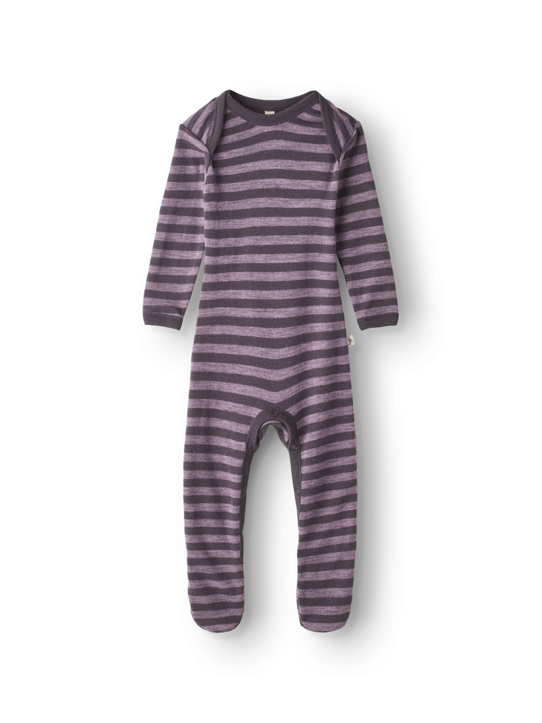 Heldragt m/ fødder i merinould til baby