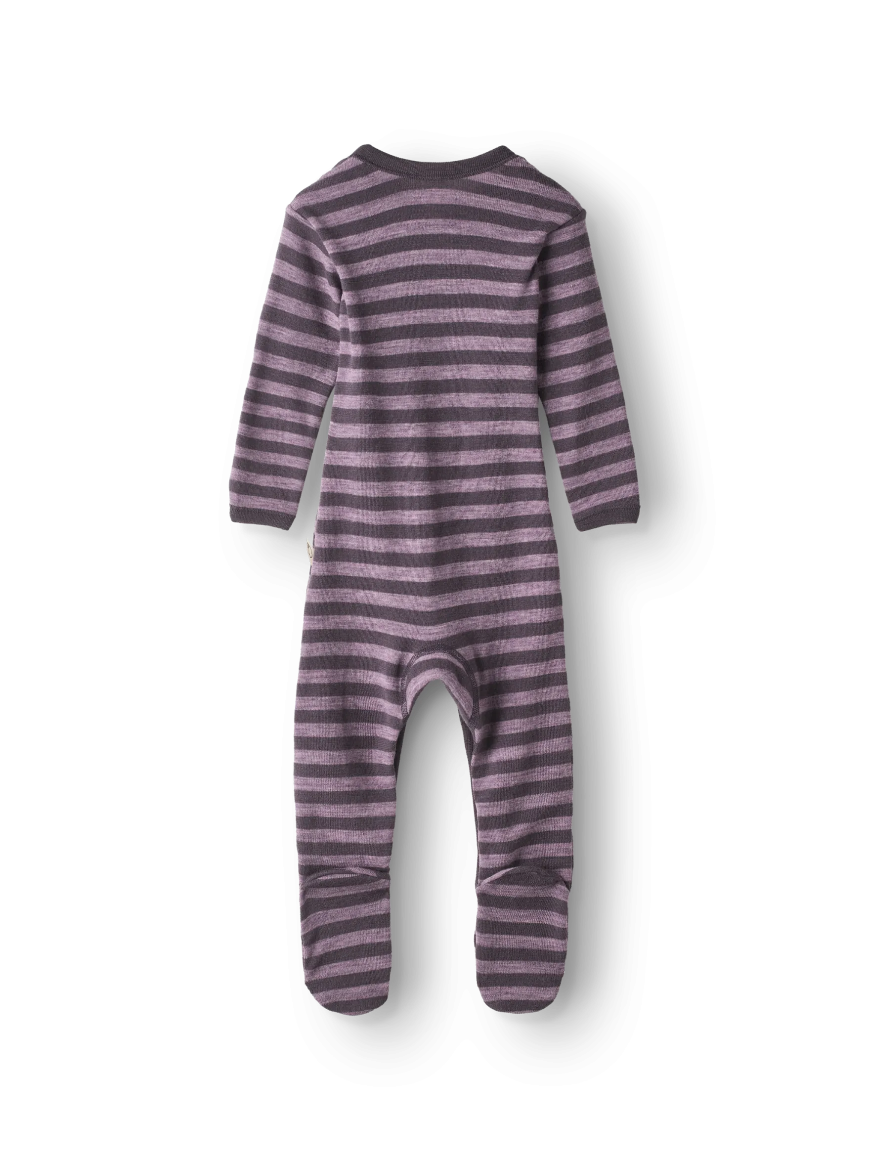 Heldragt m/ fødder i merinould til baby