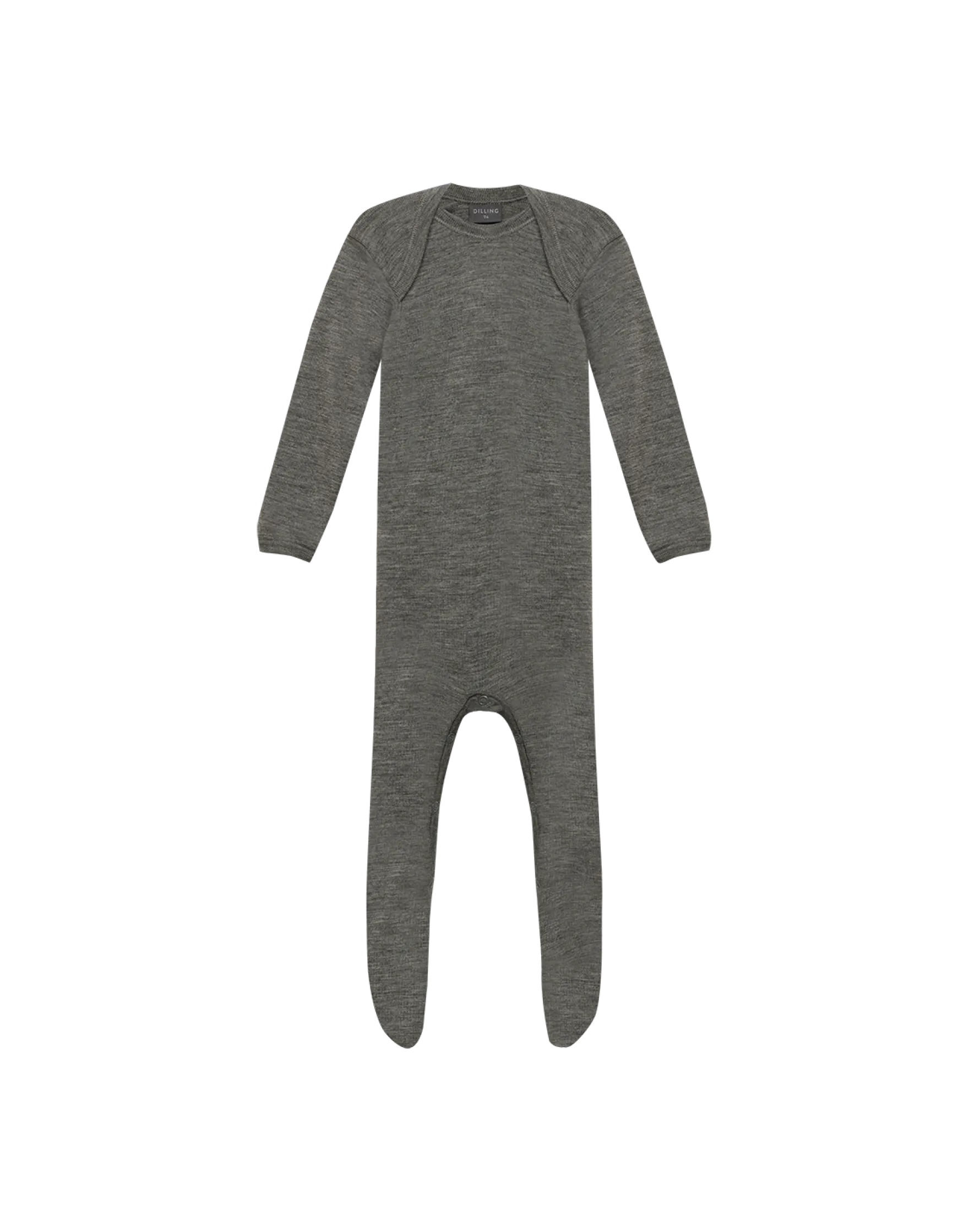 Heldragt m/ fødder i merinould til baby