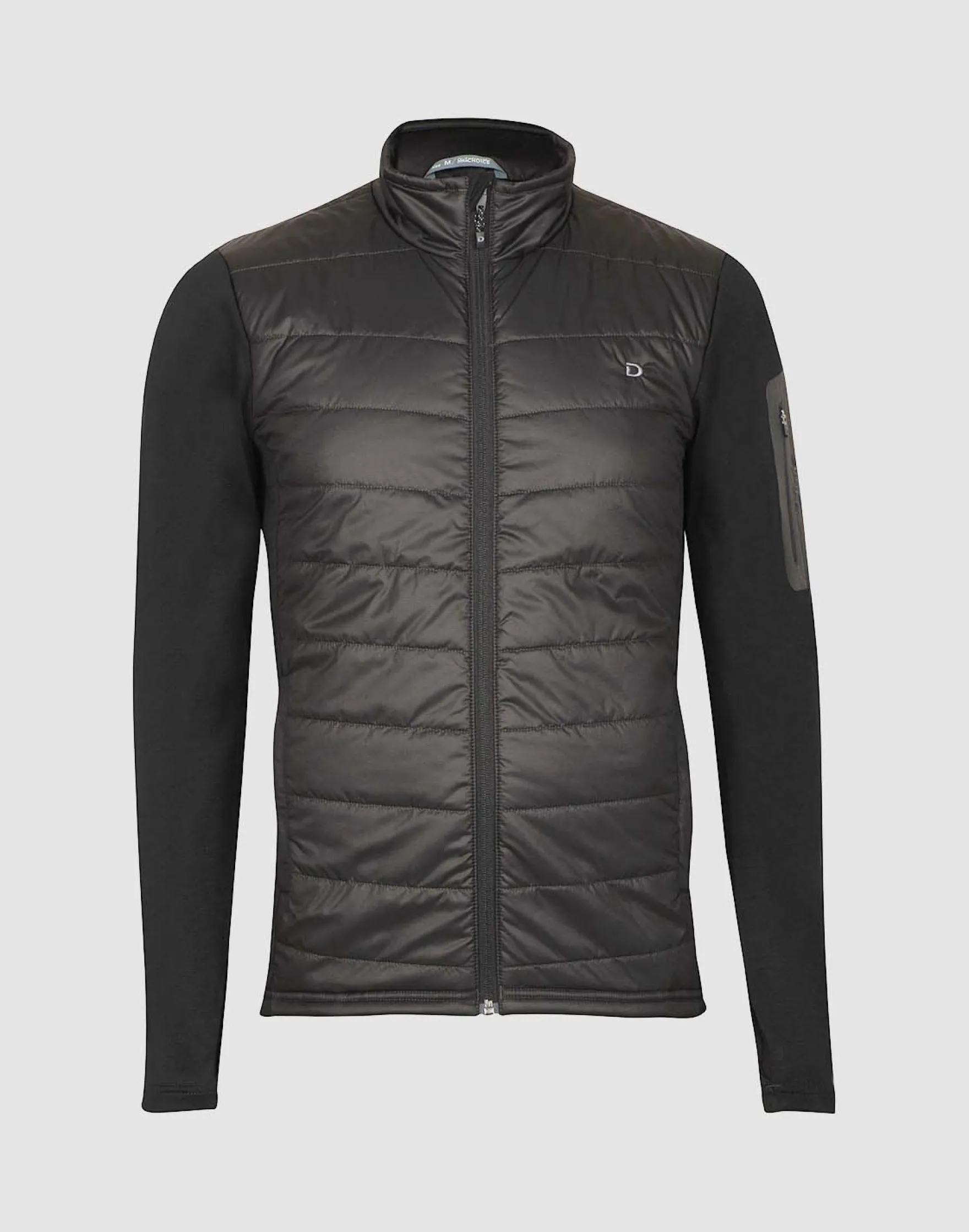 Hybridjakke med lynlås til herre - genanvendt polyester/merinould