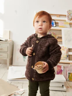 Jakke i merinouldfleece til baby