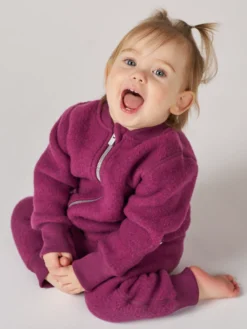 Jakke i merinouldfleece til baby