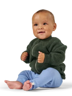 Jakke i merinouldfleece til baby